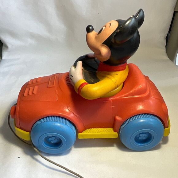 Kohner Walt Disney Productions Mickey Mouse in Car Pull Along - Picture 2 of 10